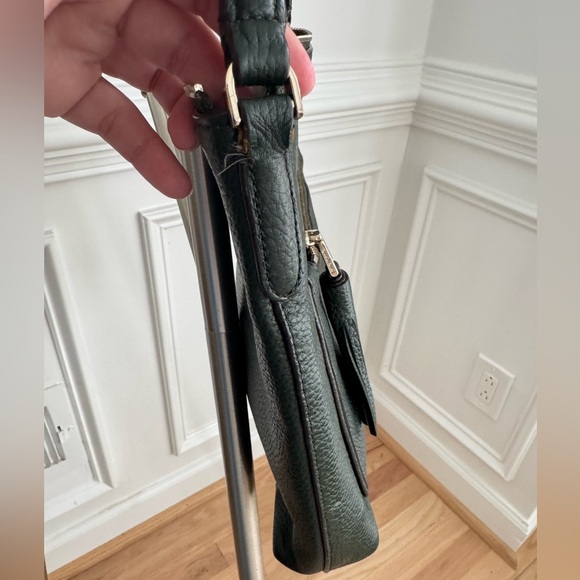 Kate Spade Deep Green Top Zip Pebbled Leather Crossbody Bag - Picture 5 of 11